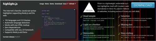 Сравнение hughtlishtjs и prismjs